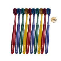 Langlijie high-end color charcoal wide-head soft-bristled adult toothbrush for cleaning oral cavity and protecting gums family pack random color 30 pieces