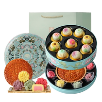 Royal Shang Food Bureau Mid-Autumn Festival Cantonese egg yolk and lotus paste large mooncake gift box with handmade Japanese pastries as a gift