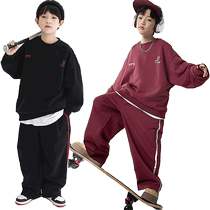 Yibeitong Childrens Boys Autumn Sports Suit 2024 New Spring and Autumn Style Medium and Large Childrens Autumn Boys Sweatshirts