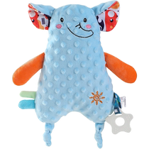 La poupée de serviette confortable pour bébé peut être mâchée dans la bouche marionnette en peluche anneau de dentition compagnon de sommeil pour nouveau-né germes de soja