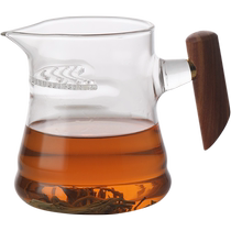Sus Ceramics glass crescent wood fair cup with tea filter household thickened separator