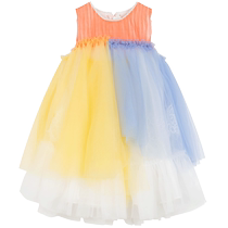 Shopping mall same style Maradin childrens clothing girls dress sleeveless 2022 summer new style contrast color gauze skirt princess dress