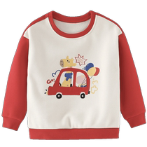 Piggy Banner Childrens Clothing 2024 Winter New Childrens Sweaters Little Boys Pullovers Baby Toddlers Plus Velvet Trendy