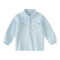 David Bella Childrens POLO Shirt 2024 Spring New Boys Long Sleeve T-Shirt Medium and Large Childrens Pullover