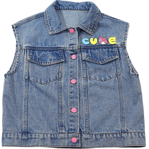Yuyingfang Girls Denim Vest Spring and Autumn 2024 Childrens Autumn Baby Outerwear Vest Korean Autumn Jacket