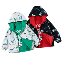 Snoopy Childrens Clothing Boys Jacket Hooded Reversible 2024 Spring New Childrens Cardigan Lightweight Windproof Jacket