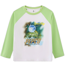 Piggy Banner childrens clothing 2024 spring new childrens long-sleeved T-shirts for large children and boys tops round neck spring trend
