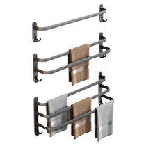 Beishi towel rack bathroom punch-free towel bar shelf storage rack bath towel hanging rod bathroom single and double rod wall hanging