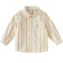 (Same style in the mall) David Bella Childrens Shirt Spring Clothing 2024 New Boys Striped Shirt Baby Childrens Clothing
