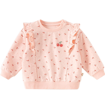 (Same style in the mall) David Bella Childrens Sweater 2024 Autumn New Sweet and Western Style Girls Flying Sleeve Top