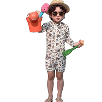 Yuyingfang boys swimsuit for small and medium-sized children Korean version of virgin forest animal vitality boys one-piece long-sleeved swimsuit