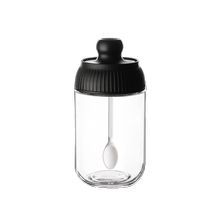 Seasoning jar glass salt box household seasoning box sealed moisture-proof barbecue seasoning bottle combination with spoon seasoning box