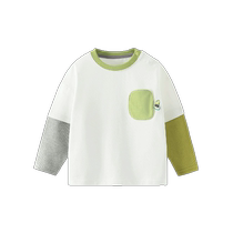 (Dream Island) Qiqibear boys T-shirt fake two round collar spring dress 2024 new baby slats undershirt long sleeve