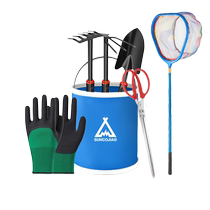 Shangbaijia fishing tool set shovel hoe sand digging tool folding bucket fishing net crab clip gloves