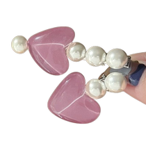 HOUYA 2 only pink sideburn hairpins side clips side short perm hair clips broken hair clips bangs clip hair accessories