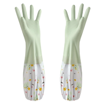 Yanlin Durable Housework Plus Velvet Warm Laundry Kitchen Dishwashing Rubber Anti-epidemic Disinfection Cleaning Waterproof Gloves