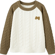 (College Style) Mini Balabala 2024 Autumn New Warm Tops for Boys and Girls Round Neck Pullover Sweater