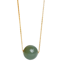 Zokai Hotan Jade Pendant 18K Gold Lutong Jade Pendant Necklace Gift Gift