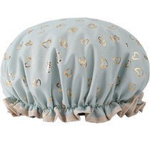 BL double-layer thickened fashionable shower cap for women waterproof bathing household anti-oil cigarette head cover womens dry hair mask special shower cap
