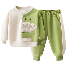 Yibeitong baby sweatshirt suit autumn boys 2024 new spring and autumn clothes baby children two-piece set