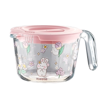 onlycook cartoon baking scale measuring cup with lid kitchen high temperature resistant glass egg cup breakfast milk cup