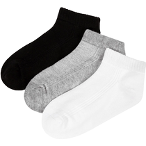 Childrens socks white black boat socks socks pure cotton ultra-thin mesh student socks thin pure cotton male summer baby