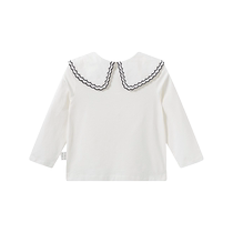Beibei Yi Spring and Autumn Clothes Baby Girl Long Sleeve T-shirt Fashionable Doll Collar Top Bottoming Shirt Autumn and Winter Girls Clothes