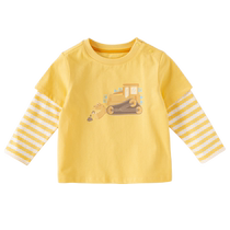 David Bella childrens long-sleeved T-shirt 2024 boys new spring and autumn baby boy pure cotton bottoming shirt top