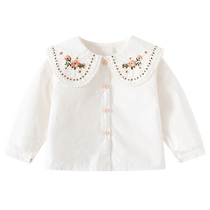 Banxidi Girls Shirts Autumn Clothes 2024 New Fashionable Baby Long-Sleeved Tops Childrens Dolly Shirts Childrens Shirts