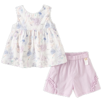 David Bella Childrens Shorts Set 2024 Girls Antibacterial Cool Two-piece Set Baby Girl Summer Clothes