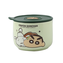 Sheri Crayon Shin-chan ceramic fresh-keeping bowl negative pressure leak-proof lunch box for office workers and students with lunch box with good appearance