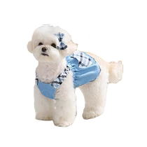 Dog clothes vest denim skirt cat summer thin breathable pet Bichon Teddy small dog