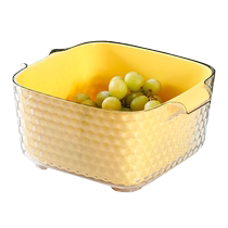 Euloitte Double Drain Basket Living-room Wash Fruit Tray Home Fruit And Vegetable Basket Kitchen Naughty Dish Basket Wash Dish