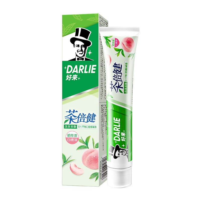 DARLIE好来(原黑人)牙膏茶倍健初萃茶白桃味160g平衡口腔酸碱