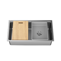 Nine Pastoral Official Kitchen Sink Large Single Tank Wash Vegetable Basin Home 304 Stainless Steel Nano Coating Narrow Side Dishwashing Tank