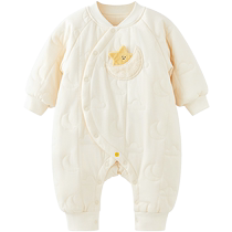 Wei Shi Muni baby cotton clothes autumn and winter newborn warm clothes baby three-layer quilted jacket out winter clothes
