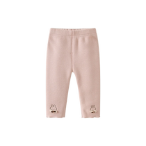 Fanhunting Girls Leggings Autumn and Winter 2024 New Childrens Casual Pants Baby Velvet Warm Pants Winter