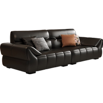 oley Oulang leather sofa living room light luxury simple modern four-seat straight row Italian minimalist style