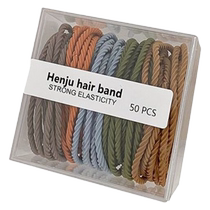 HOUYA high elastic leather headband rubber band womens hair rope high ponytail hair ring gradient hair rope