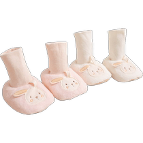Baby foot protection baby foot protection newborn socks cotton socks plus velvet warm socks shoes thick 0-6-12 months autumn and winter