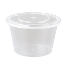 Temeiju Disposable Lunch Box Round 1000ml*50 Set Takeaway Packing Box Lunch Box Lunch Box Free 50 Pairs of Chopsticks