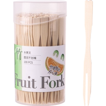 Qianyu fruit fork fruit picks cake fork snack tasting fork household toothpicks 100 pieces made of bamboo