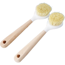 2 pot brushes household dishwashing brush pot washing dish cleaning brush long wooden handle brush kitchen long handle hard bristle brush