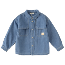 David Bella childrens shirt 2024 new spring boys denim tops baby boys shirt jacket