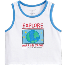 Mark Jenny 2024 Summer New Baby Boy Earth Graffiti Cotton Sports Vest Childrens Top