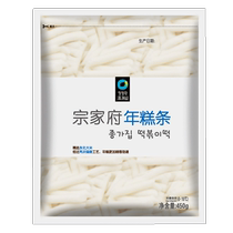 Qingjingyuan Zongjiafu rice cake strips 450g Korean sweet and spicy fried rice cake hot pot ingredients Korean snacks convenient and fast food