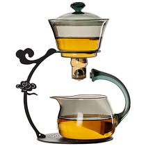 Glass fully automatic tea set set light luxury high-end household magnetic suction tea making artifact teapot for lazy people