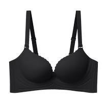 LUCKMEEY Lucky Cotton Underwear Womens Small Breast Revealing Enlargement Slimming Secondary Breasts Anti-Sagging Small Flower Buds Gathering Seamless Bra