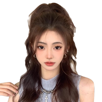 Wig braid ponytail curly hair half-tied waterfall high ponytail grabber wig braid artificial hair natural ponytail wig for women