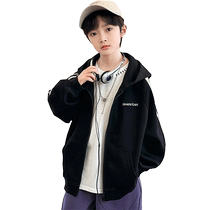 Yibeitong Boys Casual Jacket Spring and Autumn 2024 Childrens Autumn Boys Big Children Autumn Tops Sportswear